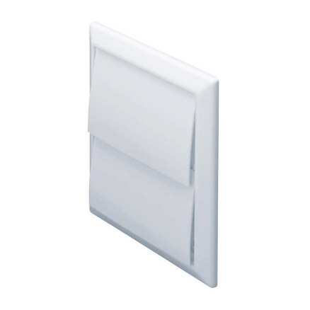 PM 4" External Gravity Flap White Vent