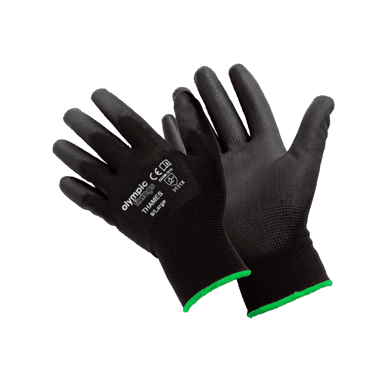 Thames Black Coated Large Glove (Pair)
