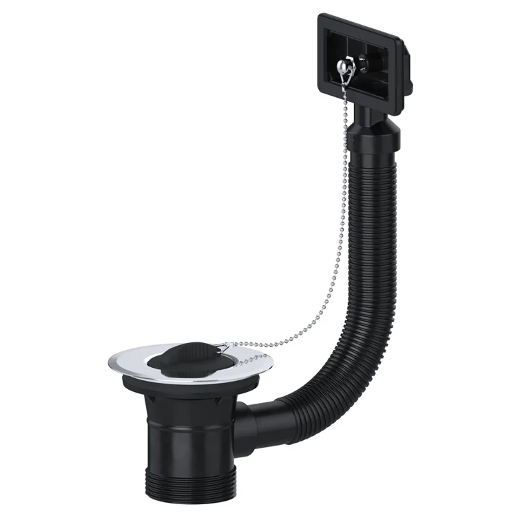 Viva Sink Combination Waste c/w Black Plug & Chain Square Overflow
