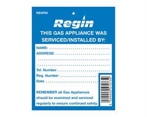 Regin  Gas Appliance Serviced Tag (8)