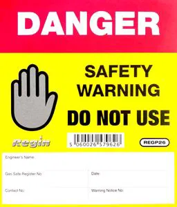 Regin  Danger Do Not Use Sticker/Tag with Engineer detail panel (8)