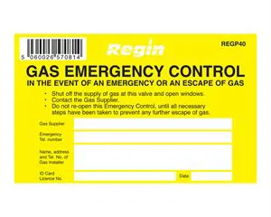 Regin  Gas Emergency Control Sticker (8)