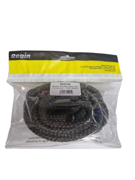 Regin  Glass Yarn - BLACK - Braided - 10mm (5m pack)