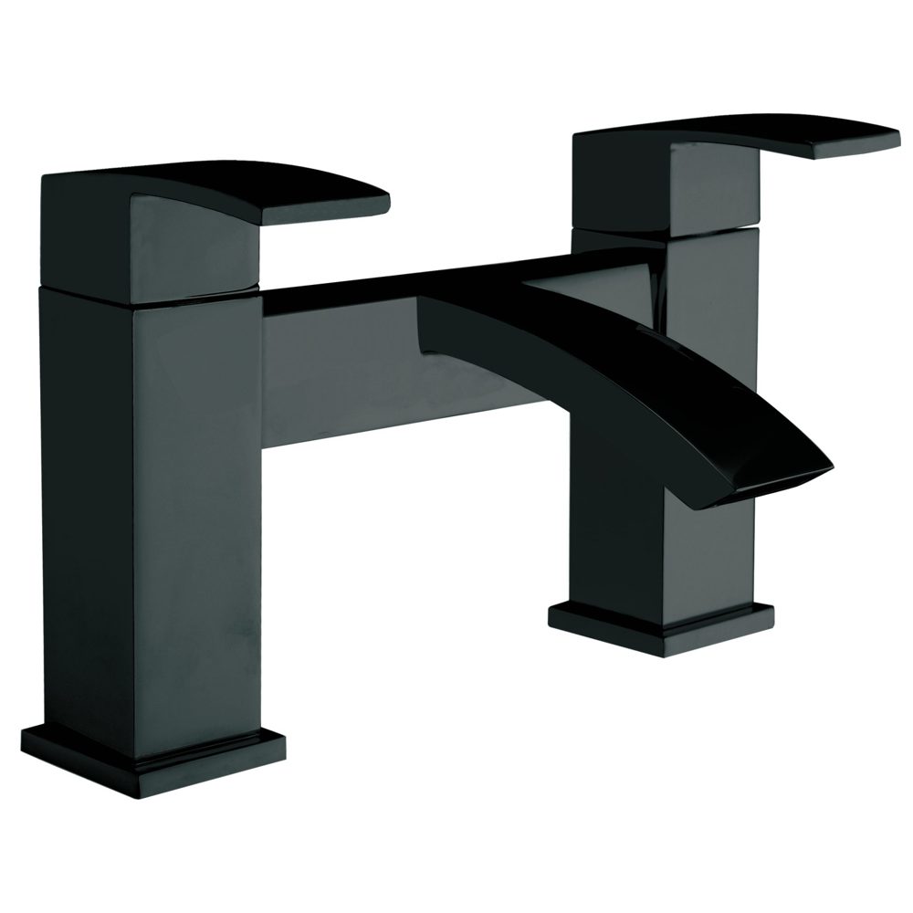 Ascent Matt Black Deck Mounted Bath Filler