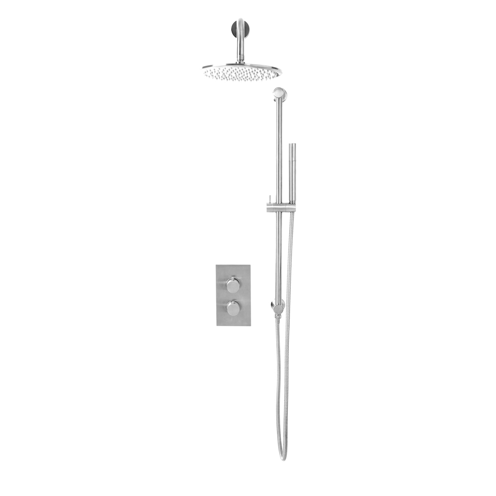 Cora Chrome Round handle Head & Handset Riserkit