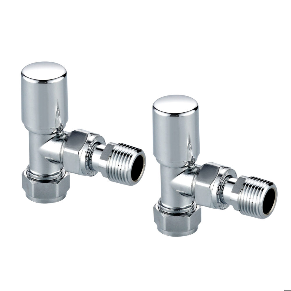 PM Radiator Valve Angled 15mm (Pair) Chrome