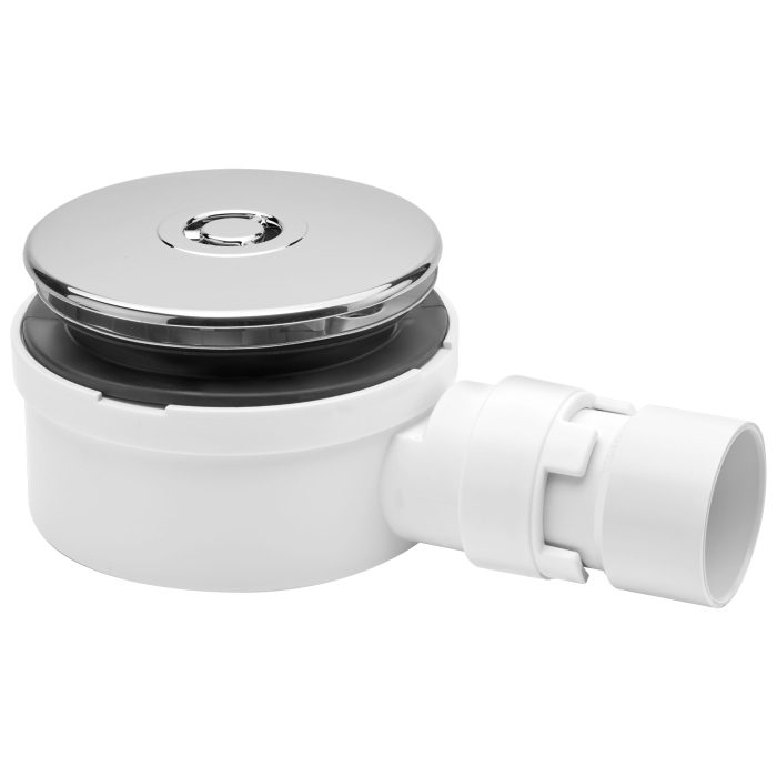 McAlpine ST90CP10-53 90mm Shallow Shower Trap 53mm High Chrome Plated Plastic