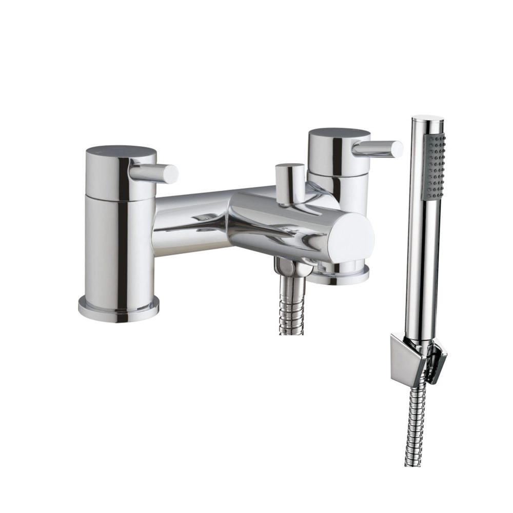 Prima Chrome Bath Shower Mixer with shower kit and wall bracket