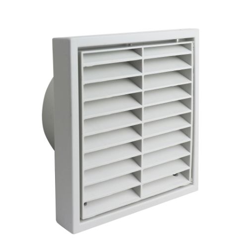PM 4" External Louvre Vent White