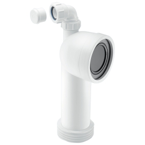 McAlpine WC-CON8V 90 Degree Bend Adjustable Length Rigid WC Connector With 1.25" Universal Vent Boss 4"/110mm